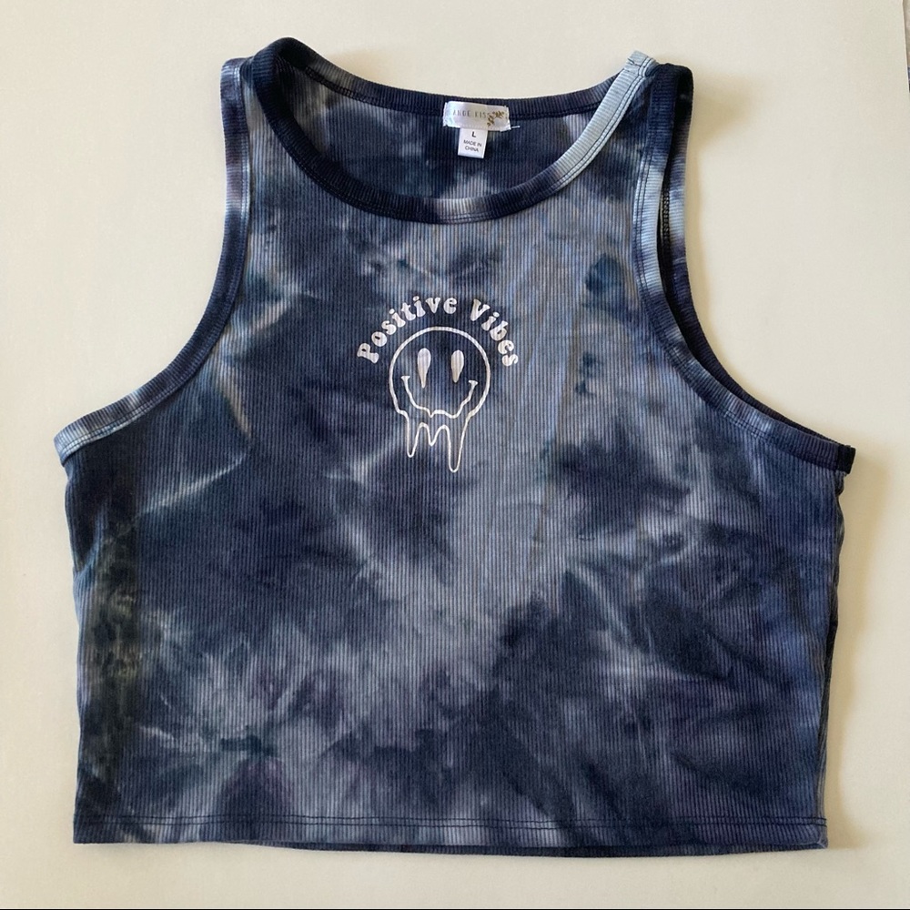 ❌SOLD❌ Y2K Acid Wash/ Tye-dye Positive Vibes Baby Tee